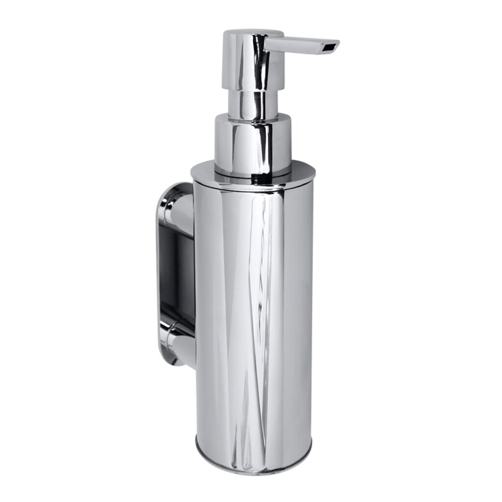 Brillantbad BOMEGA Seifenspender Messing Chrom poliert 55x195x85 mm, 150 ml für Bad & Küche >> zum Bohren