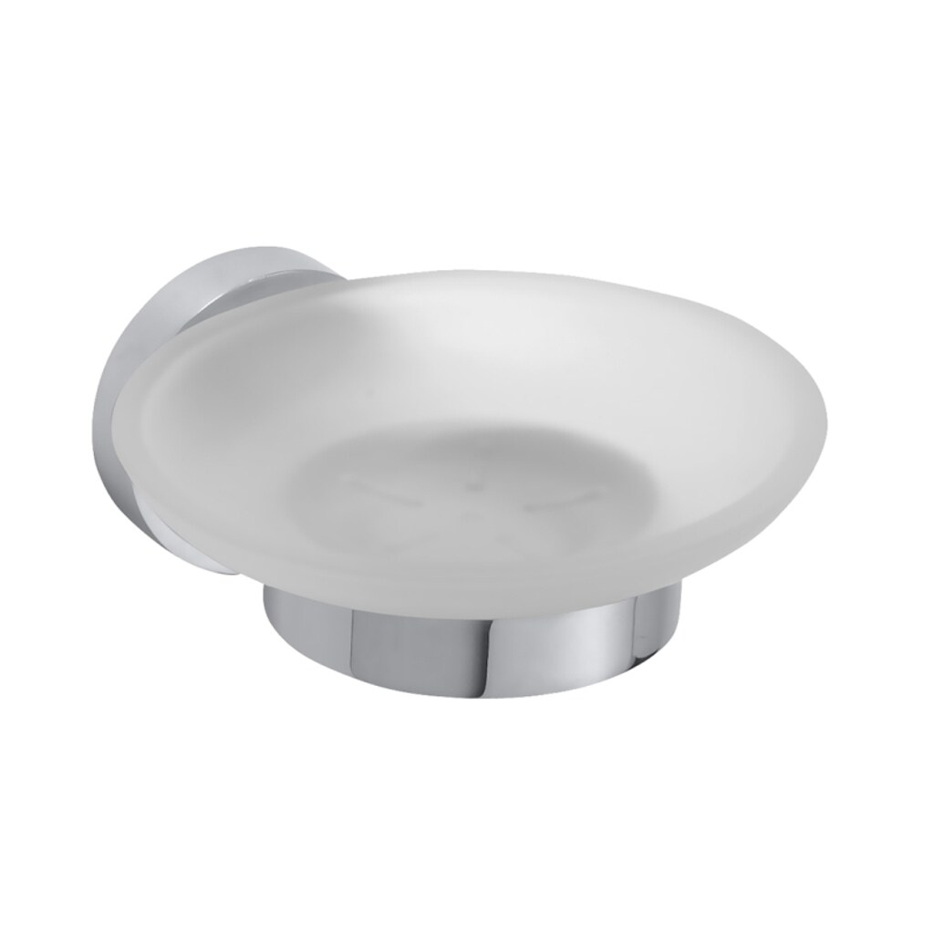 Brillantbad BOMEGA Seifenablage mit Glasschale Messing Chrom poliert 110x55x105 mm f&uuml;r Bad & K&uuml;che >> zum Bohren oder Kleben* - Bild 1