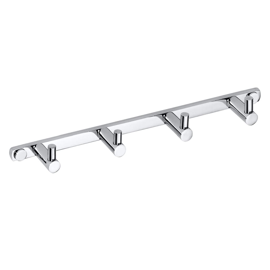 Brillantbad BOMEGA Hakenleiste mit 4 Haken Messing Chrom poliert 270x25x40 mm f&uuml;r Bad & K&uuml;che >> zum Bohren - Bild 1