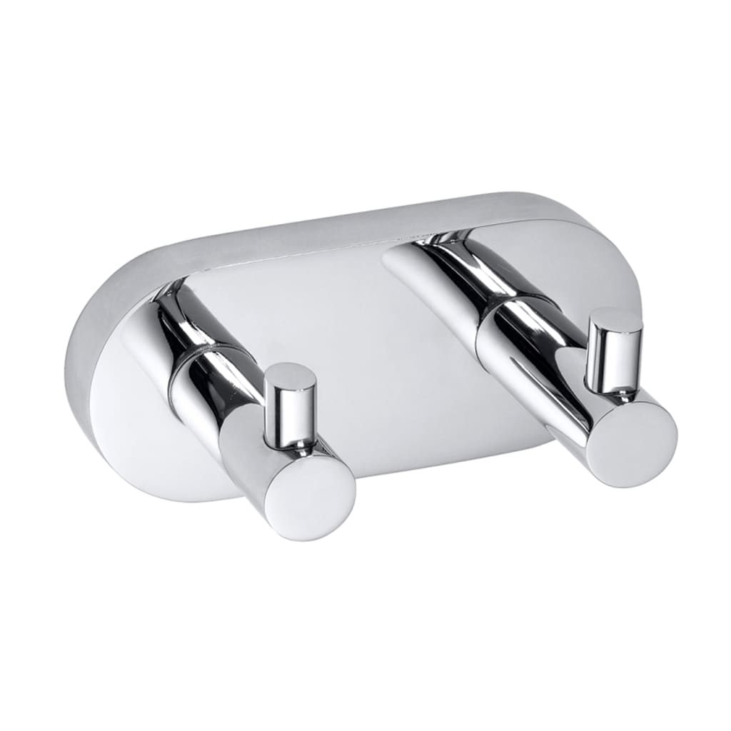 Brillantbad BOMEGA Doppelhaken Messing Chrom poliert 120x55x50 mm f&uuml;r Bad & K&uuml;che >> zum Bohren oder Kleben* - Bild 1