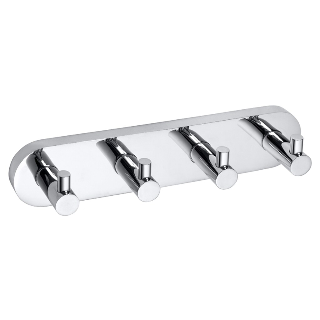 Brillantbad BOMEGA Vierfachhaken Messing Chrom poliert 250x55x50 mm für Bad & Küche >> zum Bohren oder Kleben*