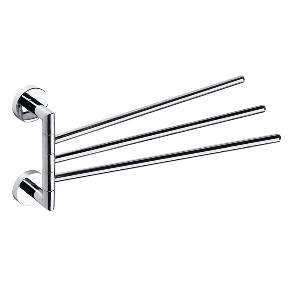 Brillantbad BOMEGA Handtuchhalter 3 Fach schwenkbar Messing Chrom poliert 450x195x55 mm f&uuml;r Bad & K&uuml;che >> zum Bohren oder Kleben* - Bild 1