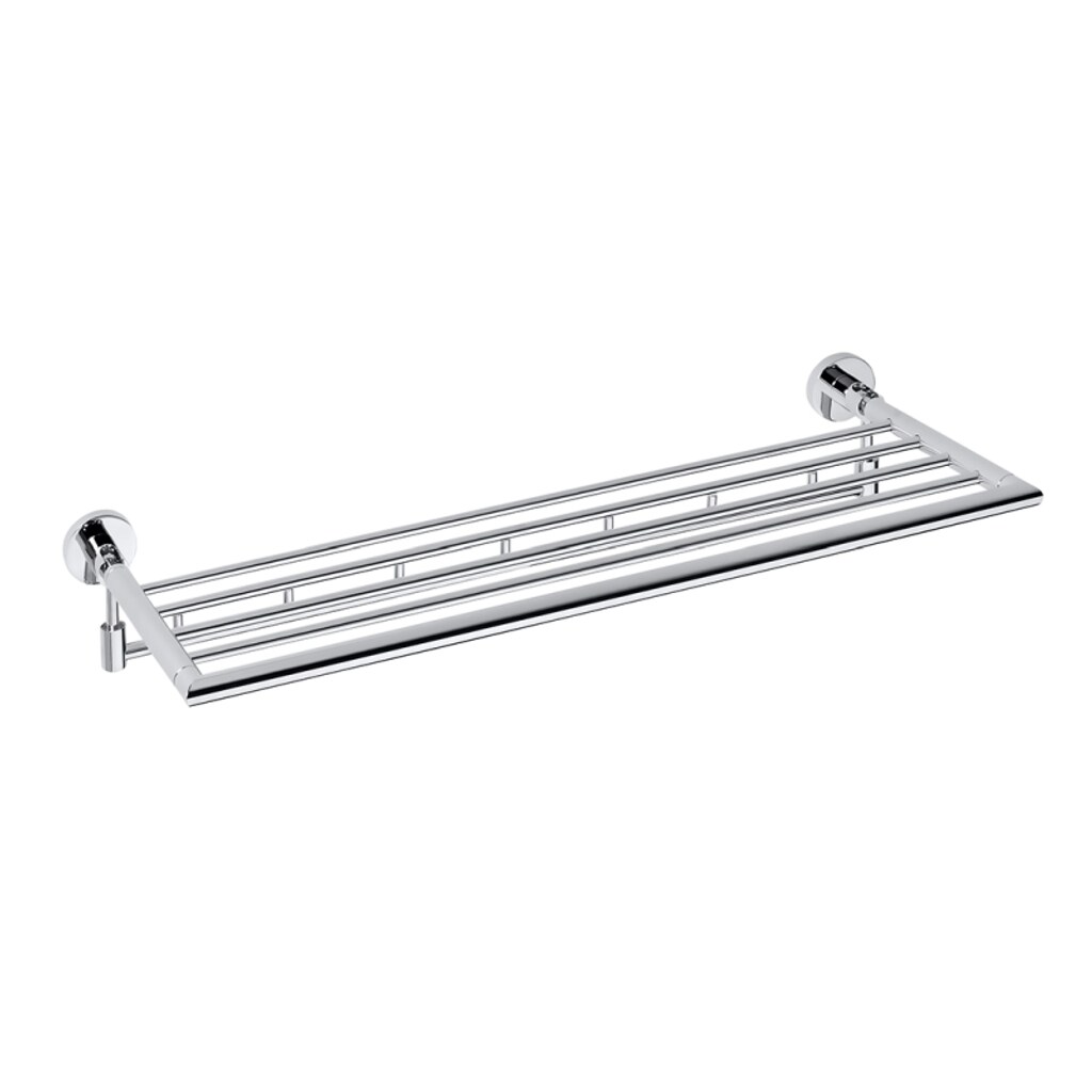 Brillantbad BOMEGA Handtuchablage mit Haken zum klappen Messing Chrom poliert 655x105x270 mm für Bad & Küche >> zum Bohren
