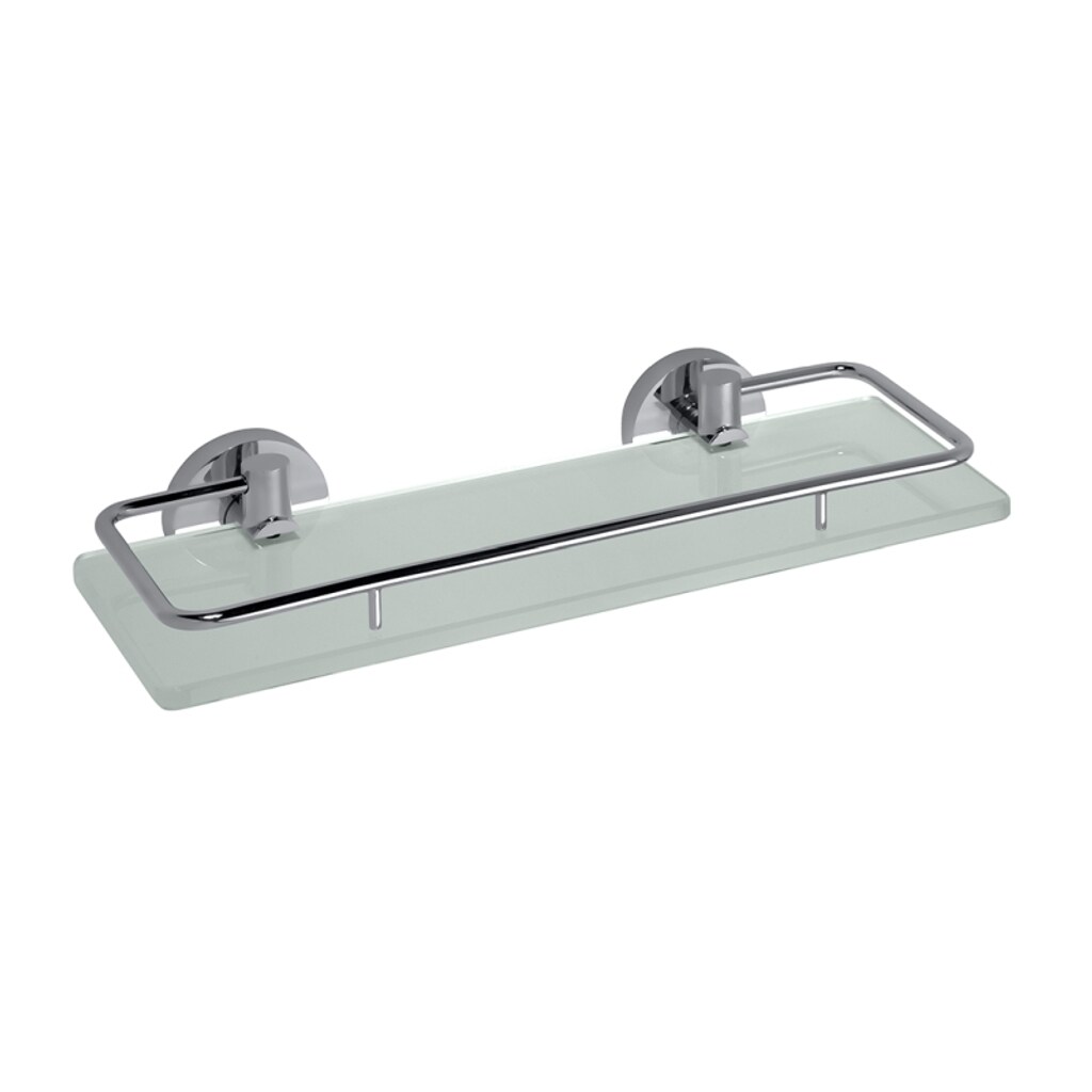 Brillantbad BOMEGA Glasablage Messing Chrom poliert Milchglas 300x55x130 mm für Bad & Küche >> zum Bohren