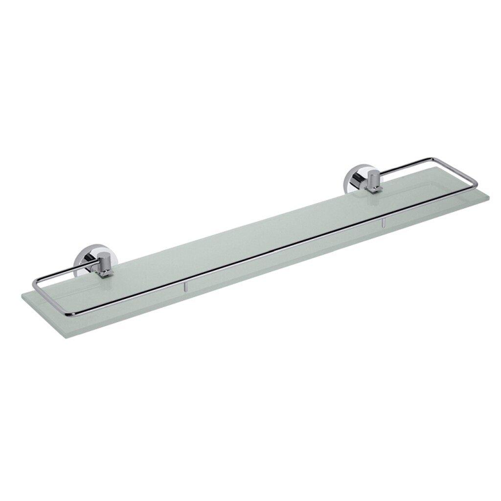 Brillantbad BOMEGA Glasablage Messing Chrom poliert Milchglas 600x55x130 mm für Bad & Küche >> zum Bohren