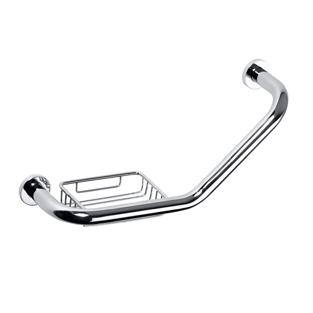 Brillantbad BOMEGA Wannengriff mit Seifenkorb Messing Chrom poliert 400x200x130 mm f&uuml;r Bad & WC >> zum Bohren - Bild 1