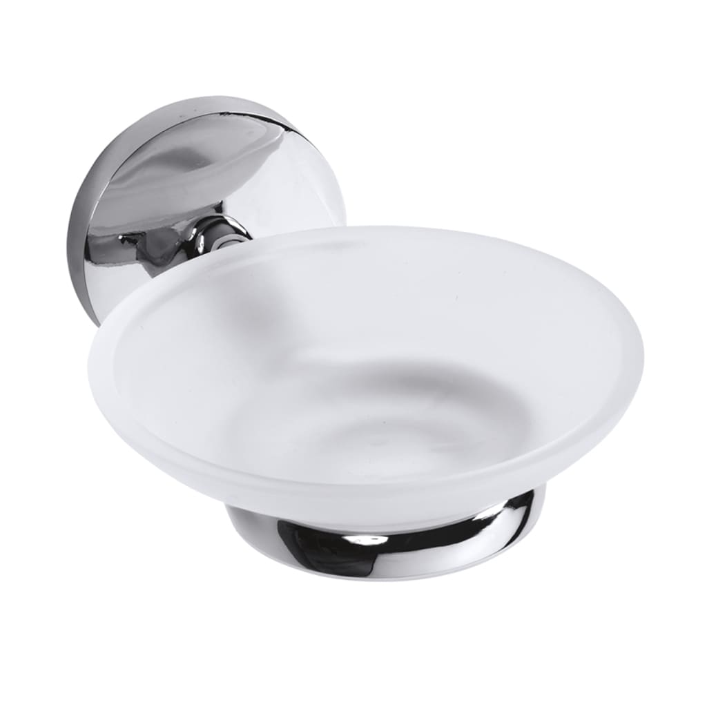 Brillantbad BALFA Seifenhalter mit Glasschale Zink Chrom poliert f&uuml;r Bad & K&uuml;che >> zum Bohren - Bild 1