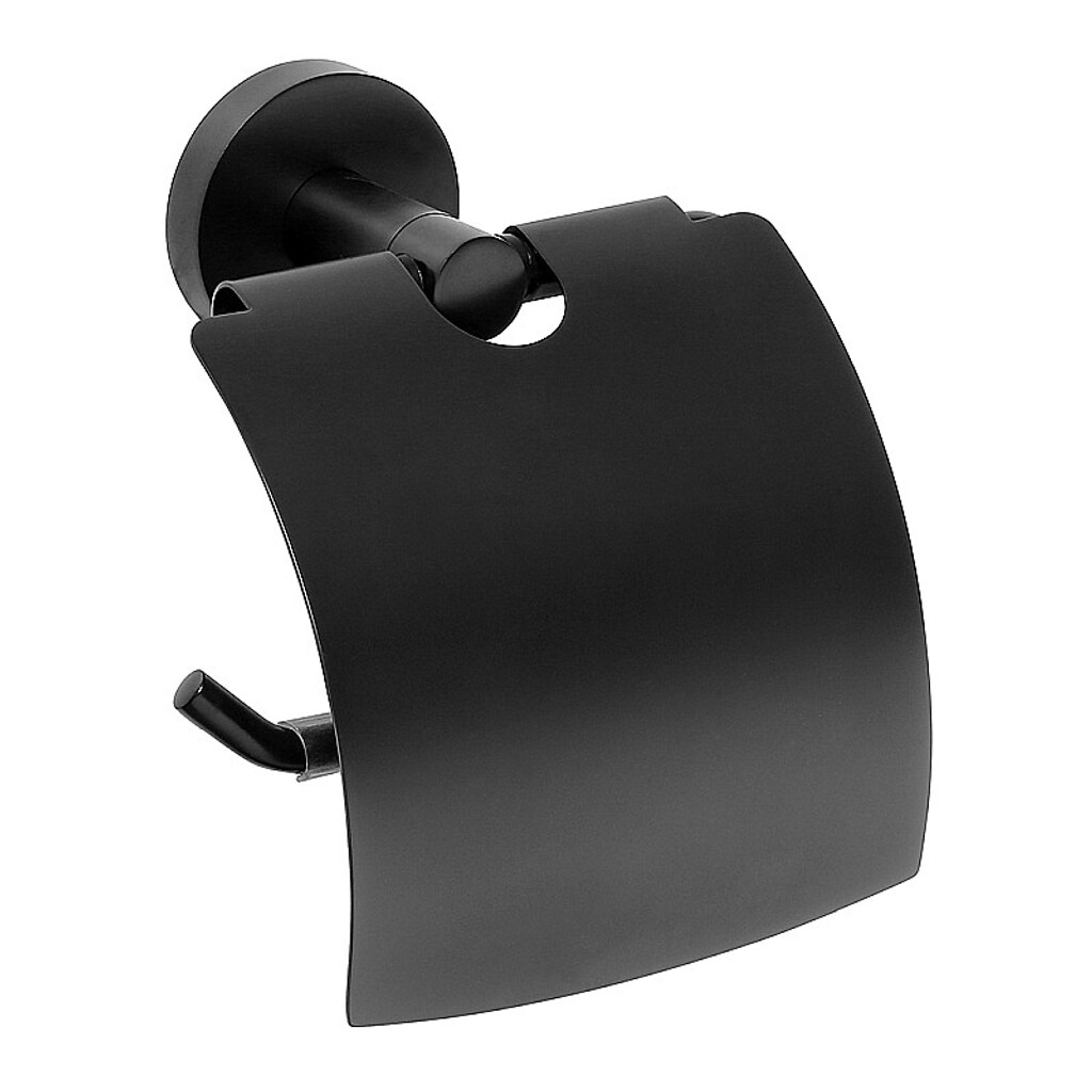 Brillantbad BARK Papierrollenhalter Messing Schwarz mit Deckel 140x155x80 mm für Bad & WC >> zum Bohren oder Kleben*