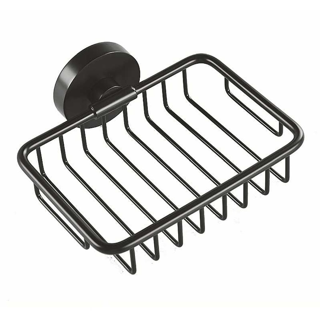 Brillantbad BARK Seifenhalter Messing Schwarz 140x55x125 mm f&uuml;r Bad & K&uuml;che >> zum Bohren oder Kleben* - Bild 1