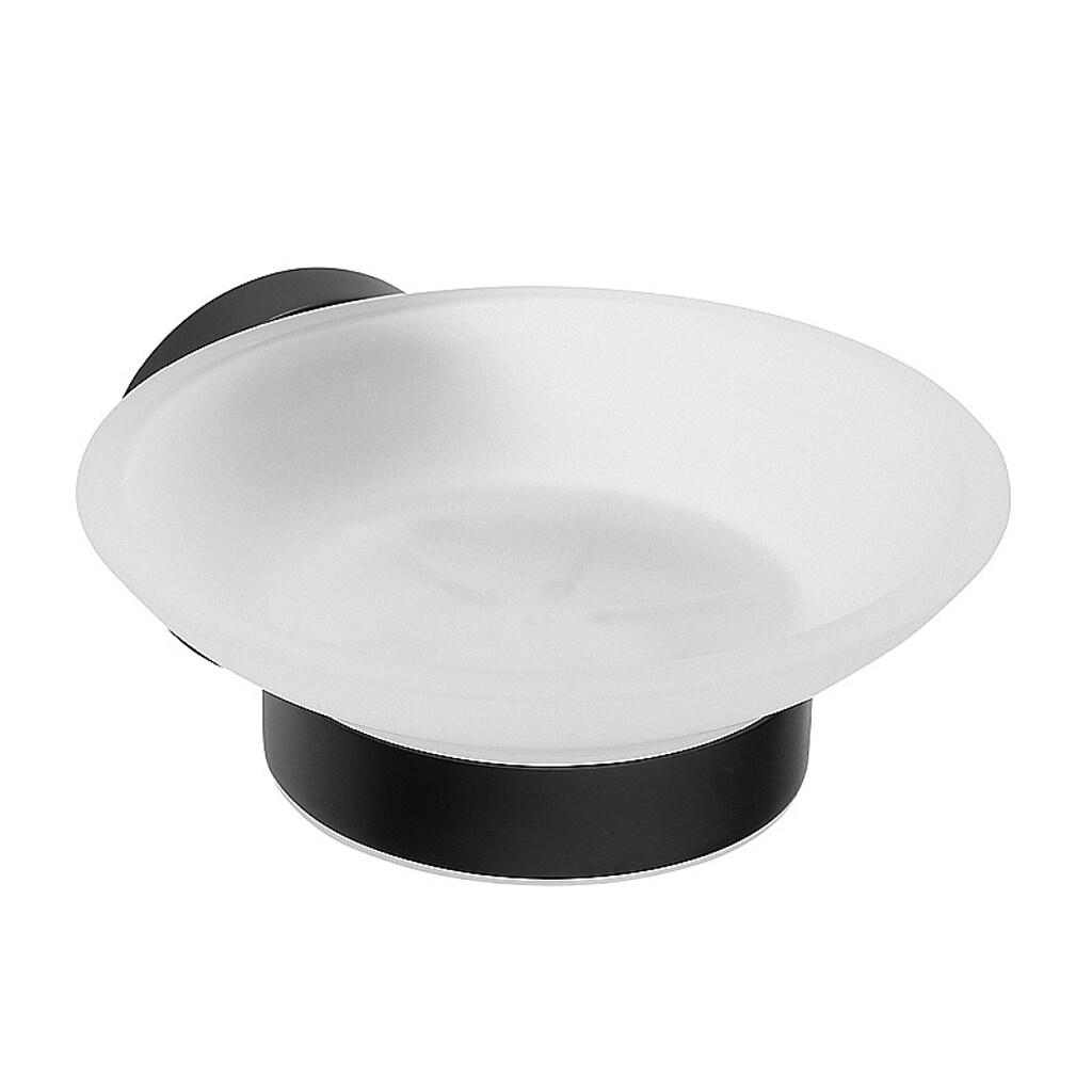 Brillantbad BARK Seifenablage mit Glasschale Messing Schwarz 110x55x129 mm f&uuml;r Bad & K&uuml;che >> zum Bohren oder Kleben* - Bild 1