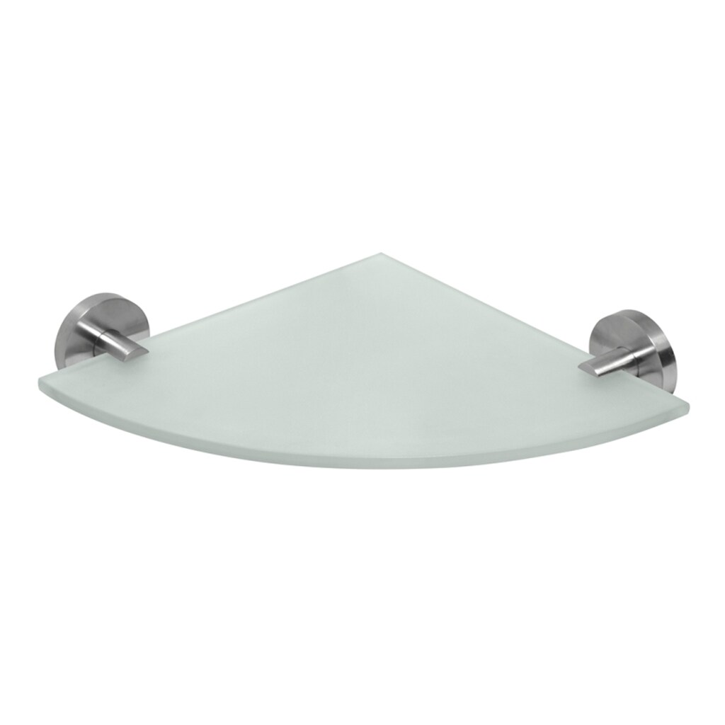 Brillantbad BEO Glasablage Eckmodell Edelstahl matt 244x55x244 mm für Bad & Küche >> zum Bohren
