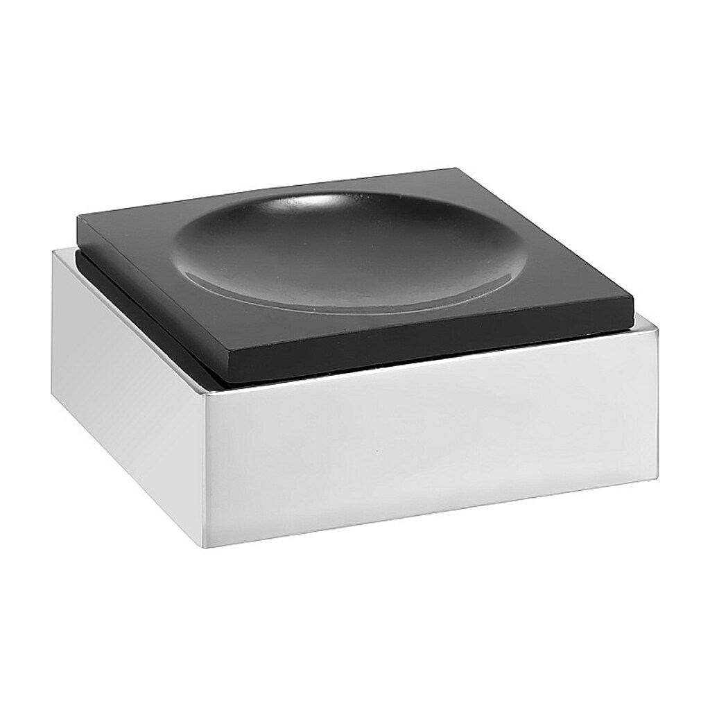 Brillantbad MAX Seifenhalter Polyresin Messing Chrom Schwarz 105x45x95 mm für Bad & Küche >> zum Bohren