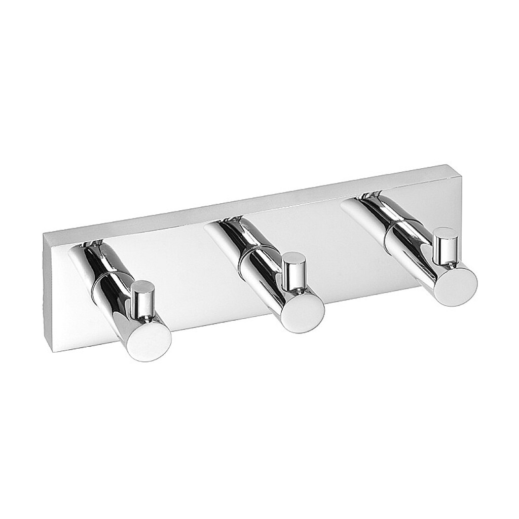 Brillantbad META Dreifachhaken Messing Chrom poliert 185x55x50 mm für Bad & Küche >> zum Bohren oder Kleben*