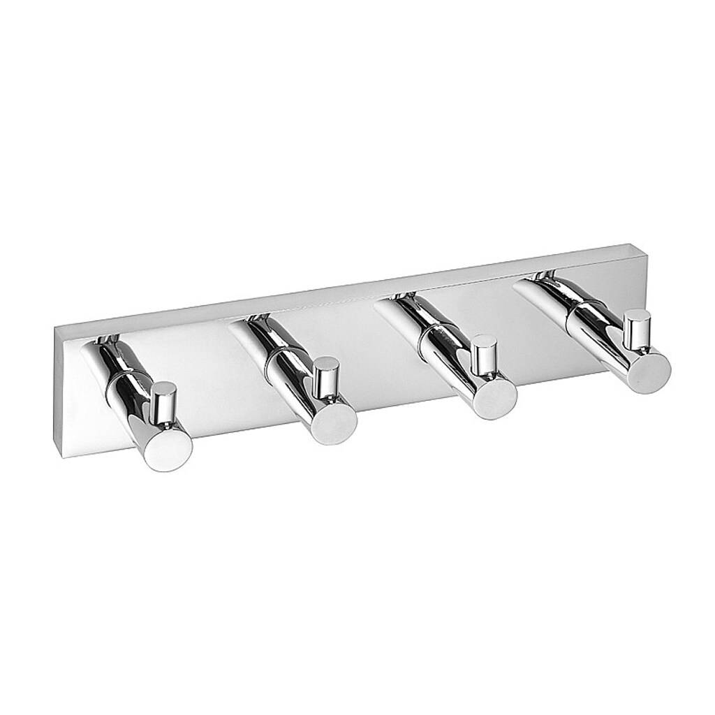 Brillantbad META Vierfachhaken Messing Chrom poliert 250x55x50 mm für Bad & Küche >> zum Bohren oder Kleben*