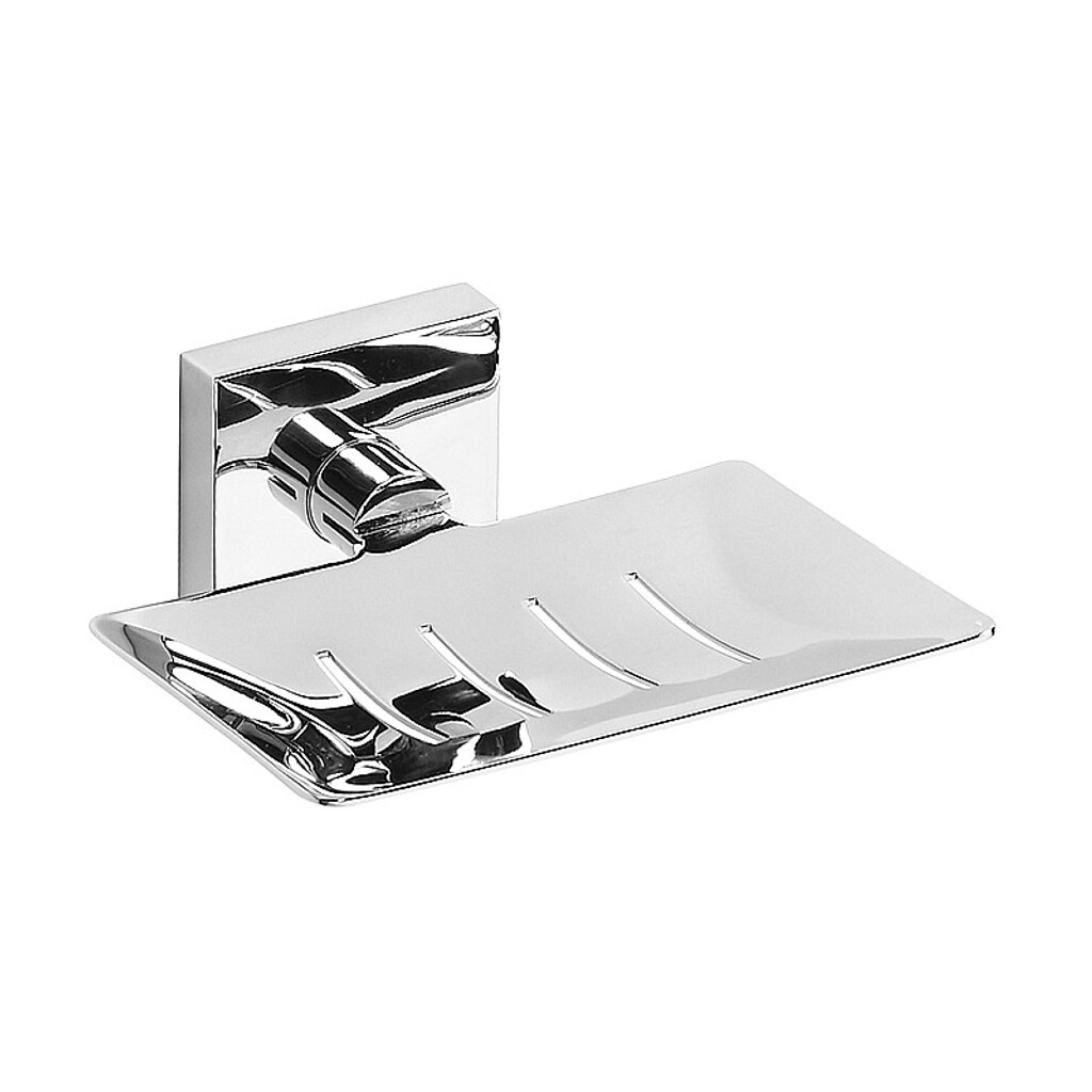 Brillantbad META Seifenhalter Messing Chrom poliert 129x55x110 mm f&uuml;r Bad & K&uuml;che >> zum Bohren oder Kleben* - Bild 1