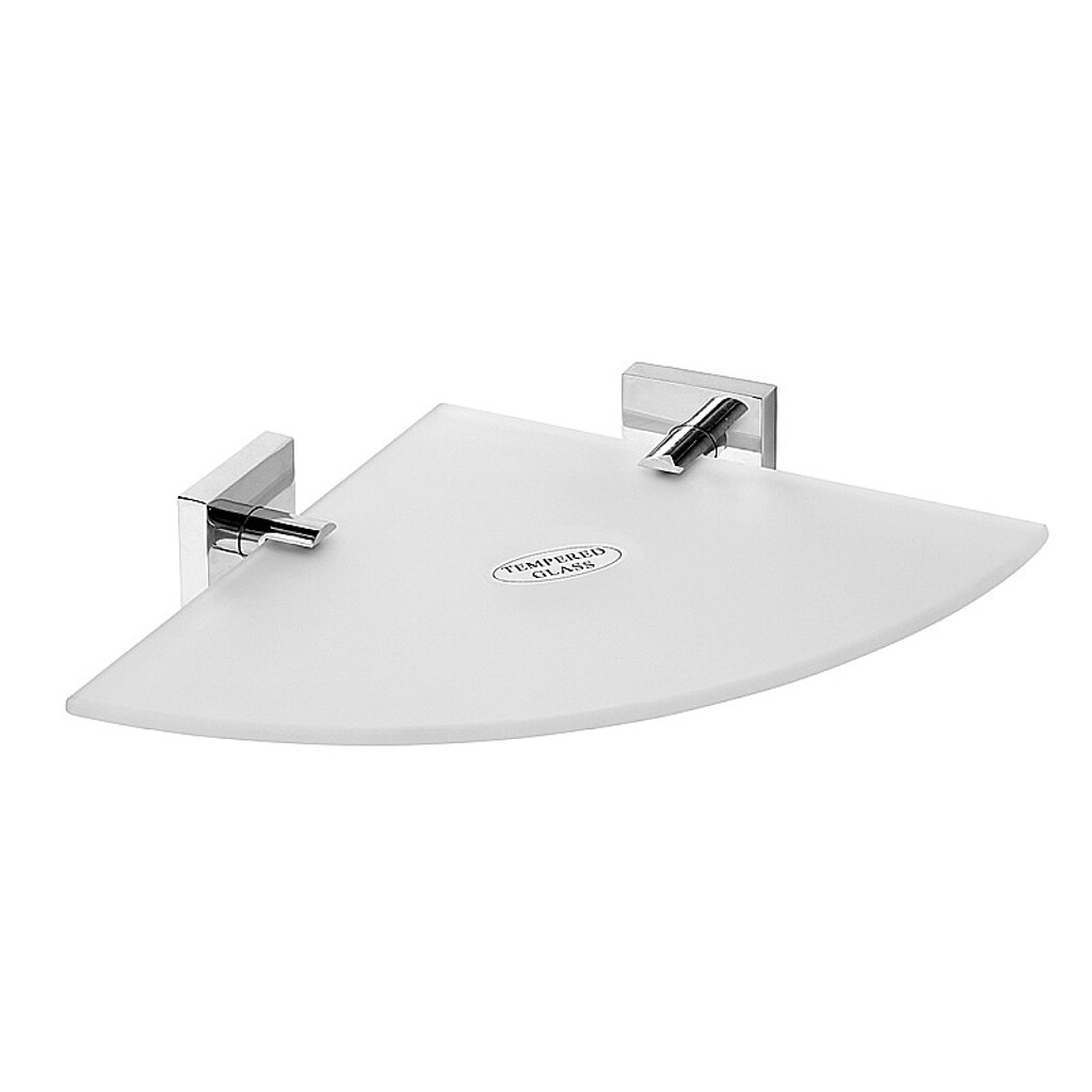 Brillantbad META Glasablage Eckmodell Messing Chrom poliert 255x55x255 mm f&uuml;r Bad & K&uuml;che >> zum Bohren - Bild 1