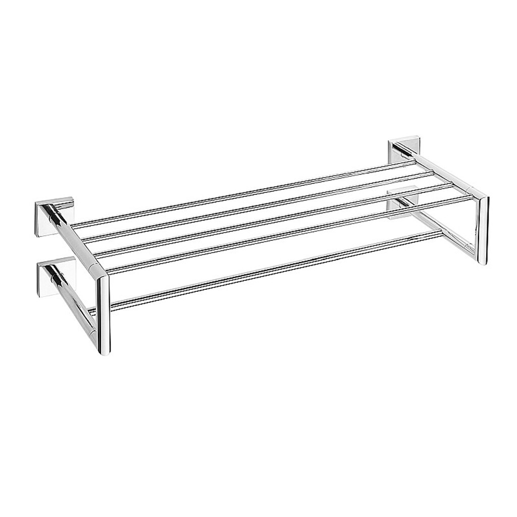 Brillantbad META Doppelhandtuchablage Messing Chrom poliert 655x160x225 mm für Bad & Küche >> zum Bohren
