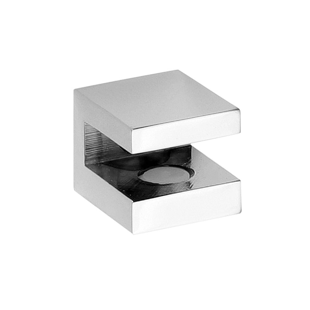 Brillantbad Zubeh&ouml;r Glasablagehalter Paar Messing Chrom poliert 20x20x25 mm, ?8 mm f&uuml;r Bad & K&uuml;che >> zum Bohren - Bild 1