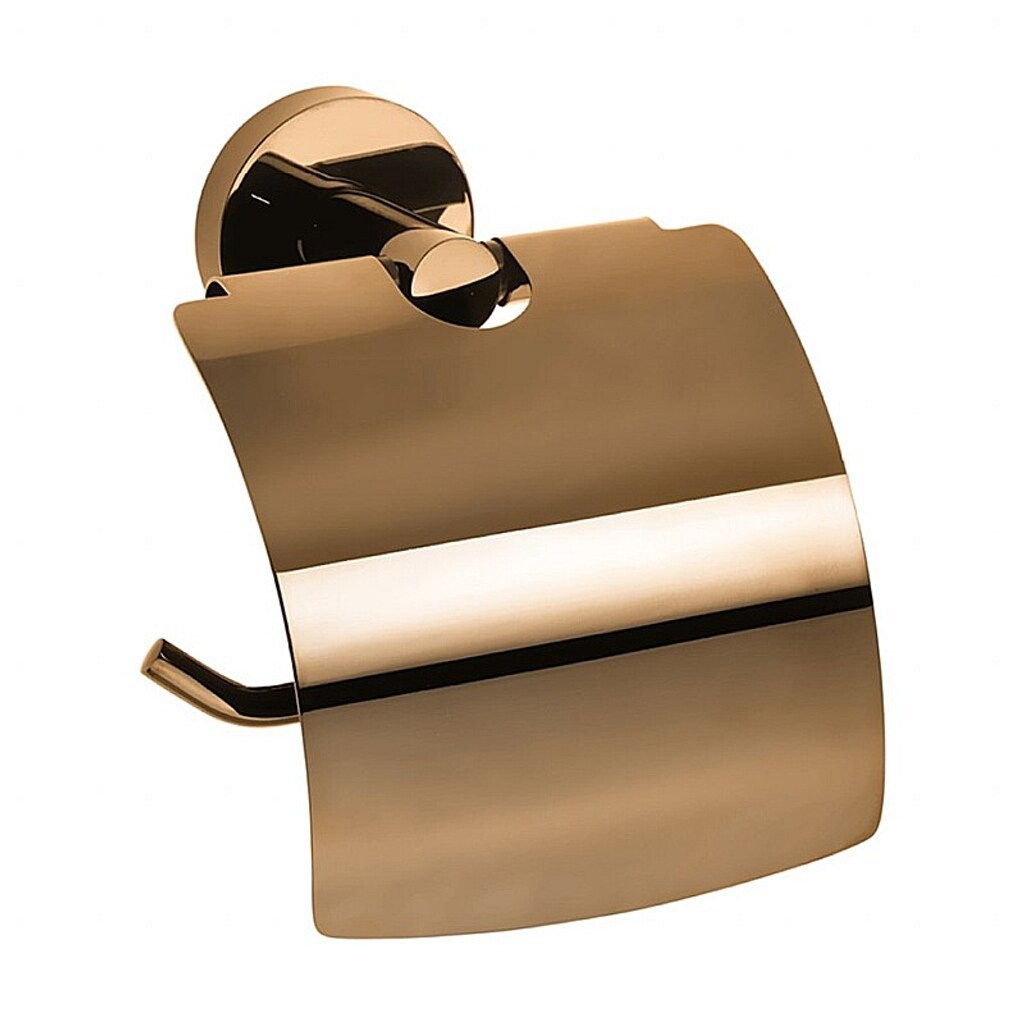 Brillantbad BORAL Papierrollenhalter mit Deckel Messing Gold Kupfer poliert 140x155x80 mm für Bad & WC >> zum Bohren oder Kleben*