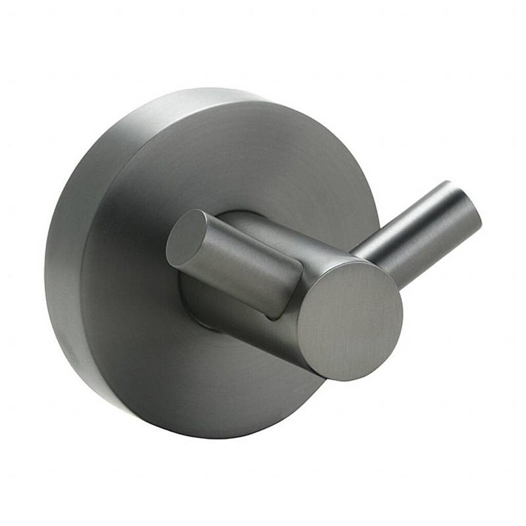 Brillantbad BAPHIT Doppelkleiderhaken Messing Metallic Grau matt 55x55x50 mm f&uuml;r Bad & K&uuml;che >> zum Bohren oder Kleben* - Bild 1