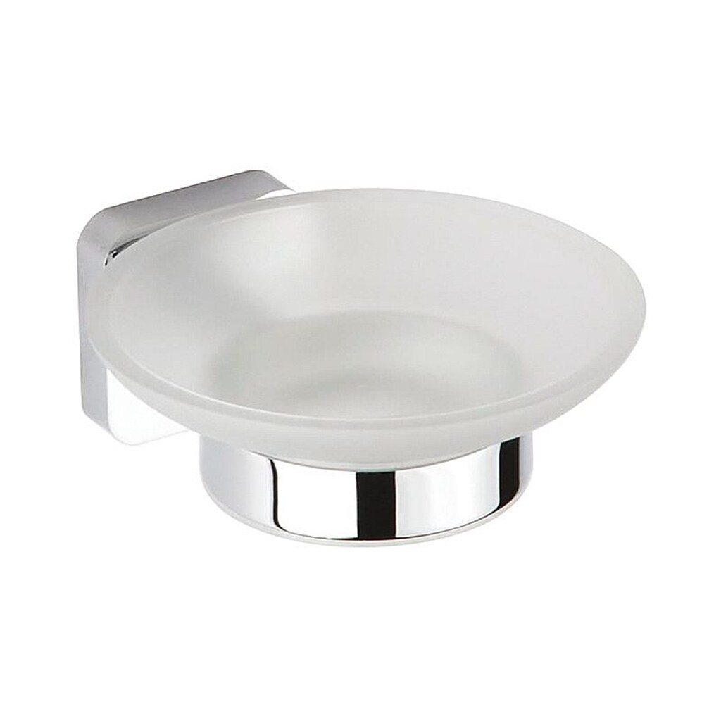 Brillantbad BASI Seifenablage mit Glasschale Messing Glas Chrom poliert 110x52x129 mm f&uuml;r Bad & K&uuml;che >> zum Bohren - Bild 1