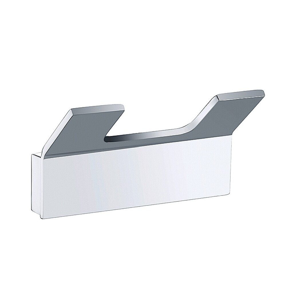 Brillantbad BOLO Doppelkleiderhaken Messing Chrom poliert 83x46x33 mm f&uuml;r Bad & K&uuml;che >> zum Bohren - Bild 1