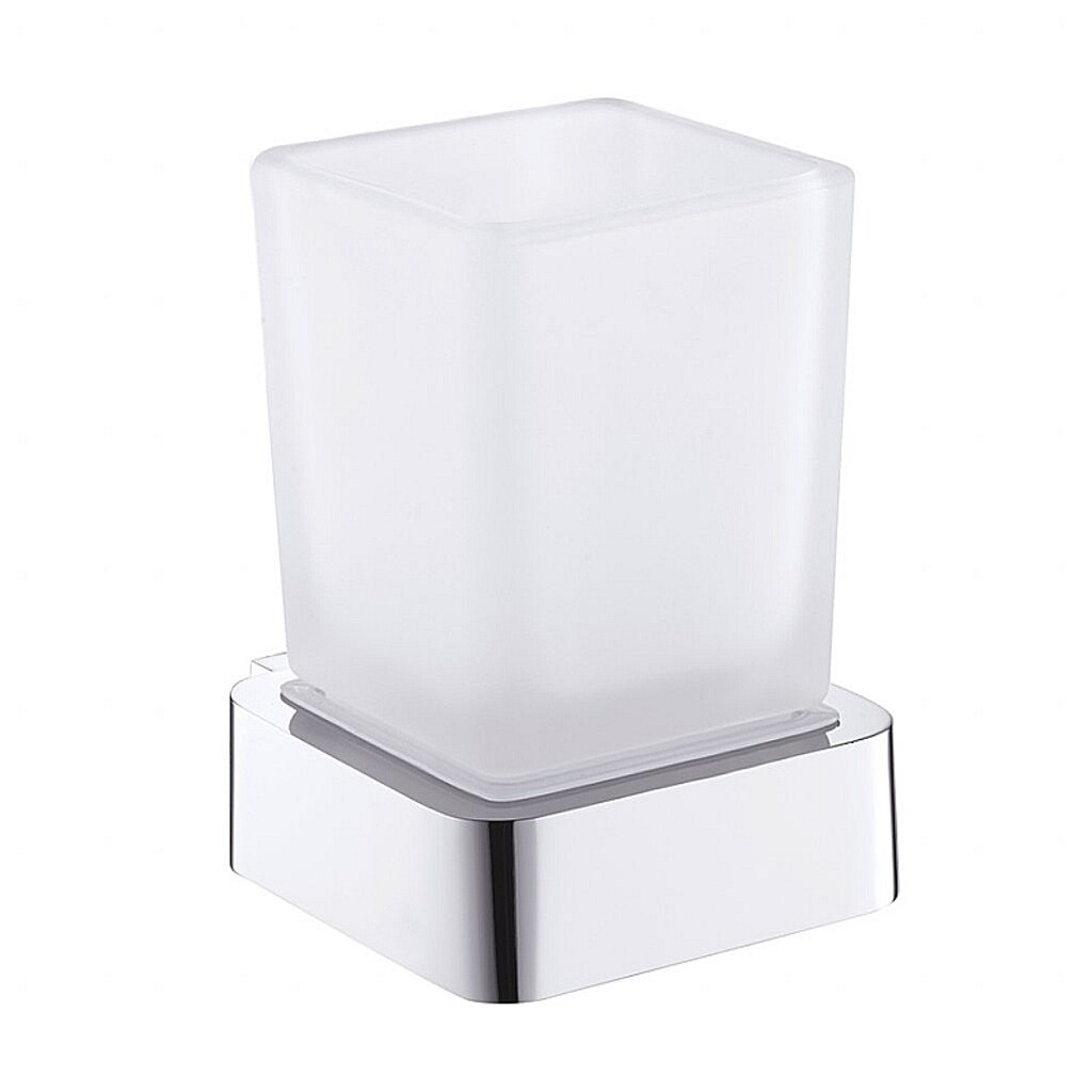 Brillantbad BOLO Zahnbürstenhalter Messing Glas Chrom poliert 75x101x91 mm für Bad & WC >> zum Bohren | 04250657519646