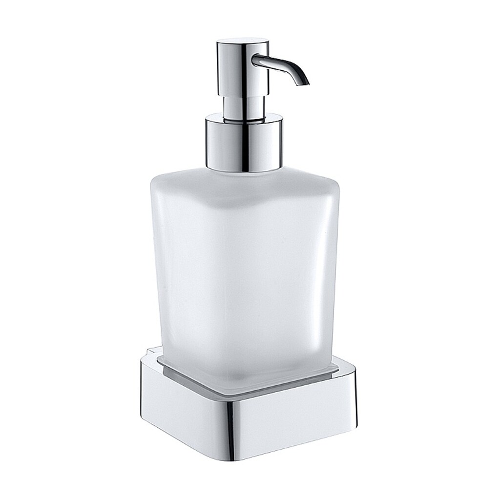 Brillantbad BOLO Glasseifenspender Messing Glas Chrom poliert 75x170x91 mm, 250 ml f&uuml;r Bad & K&uuml;che >> zum Bohren - Bild 1