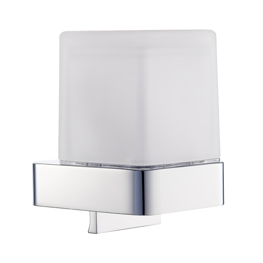 Brillantbad BOLO Glasseifenspender Messing Glas Chrom poliert 75x116x95 mm, 200 ml f&uuml;r Bad & K&uuml;che >> zum Bohren - Bild 1