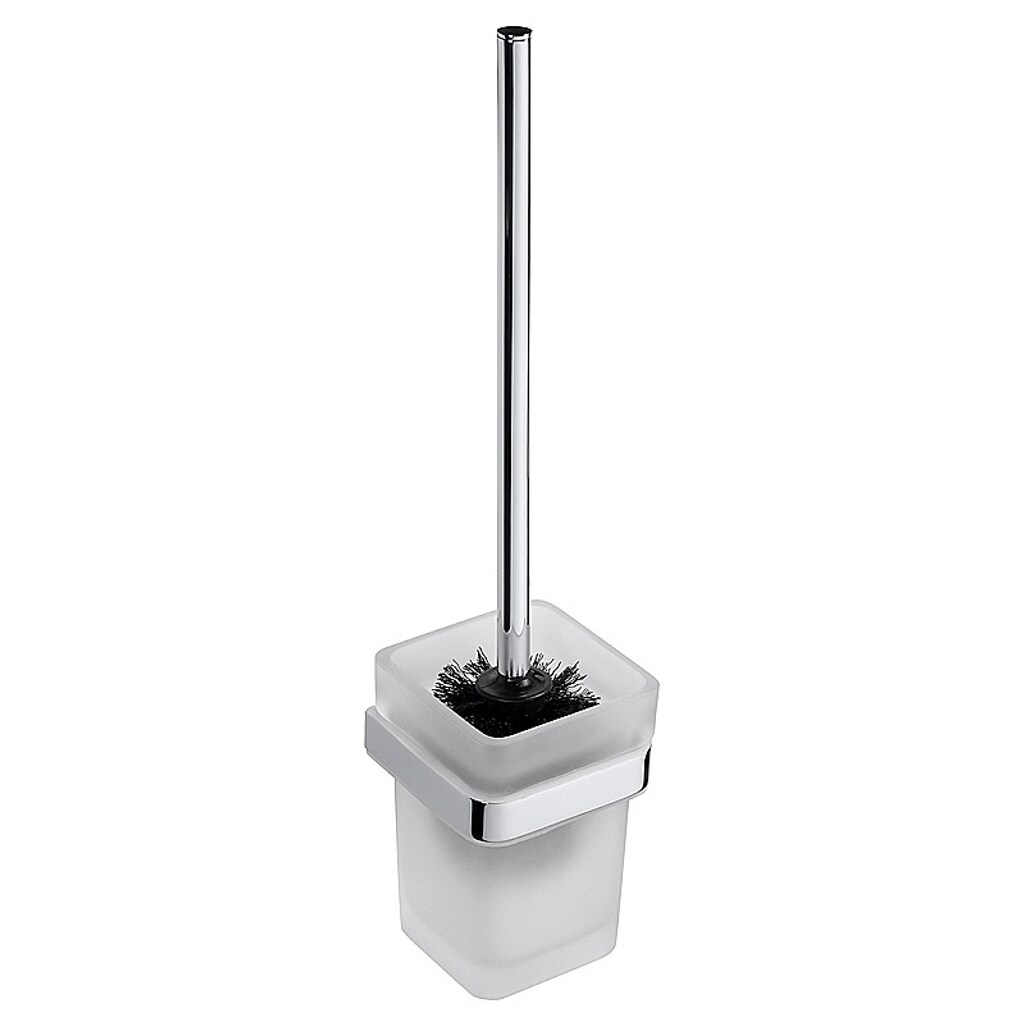 Brillantbad BIA WC-Bürstengarnitur mit Glasbehälter Messing Glas Chrom 93x385x127 mm für Bad & Küche >> zum Bohren | 04250657519769