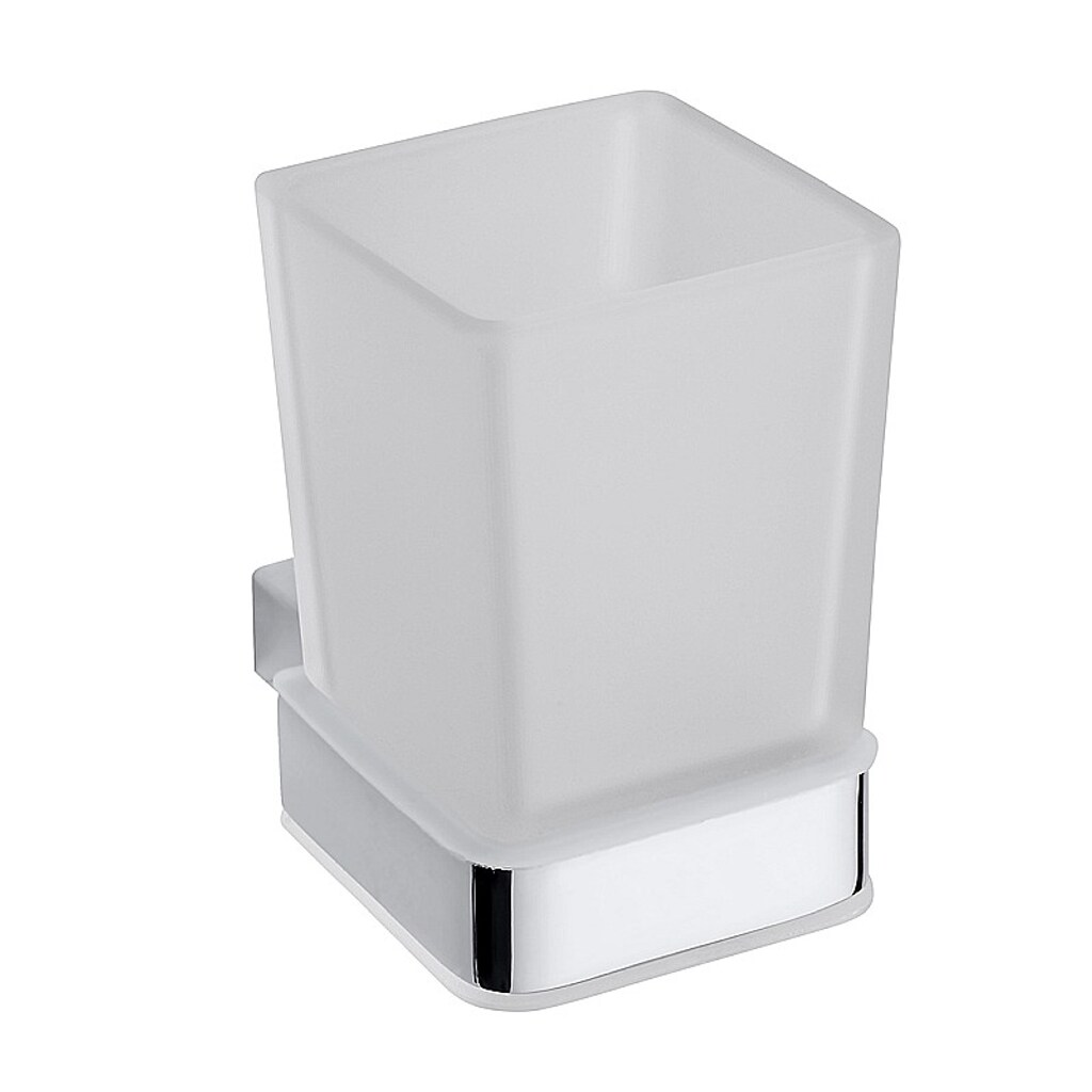 Brillantbad BIA Glashalter mit Glas Messing Glas Chrom 63x100x97 mm f&uuml;r Bad & WC >> zum Bohren - Bild 1