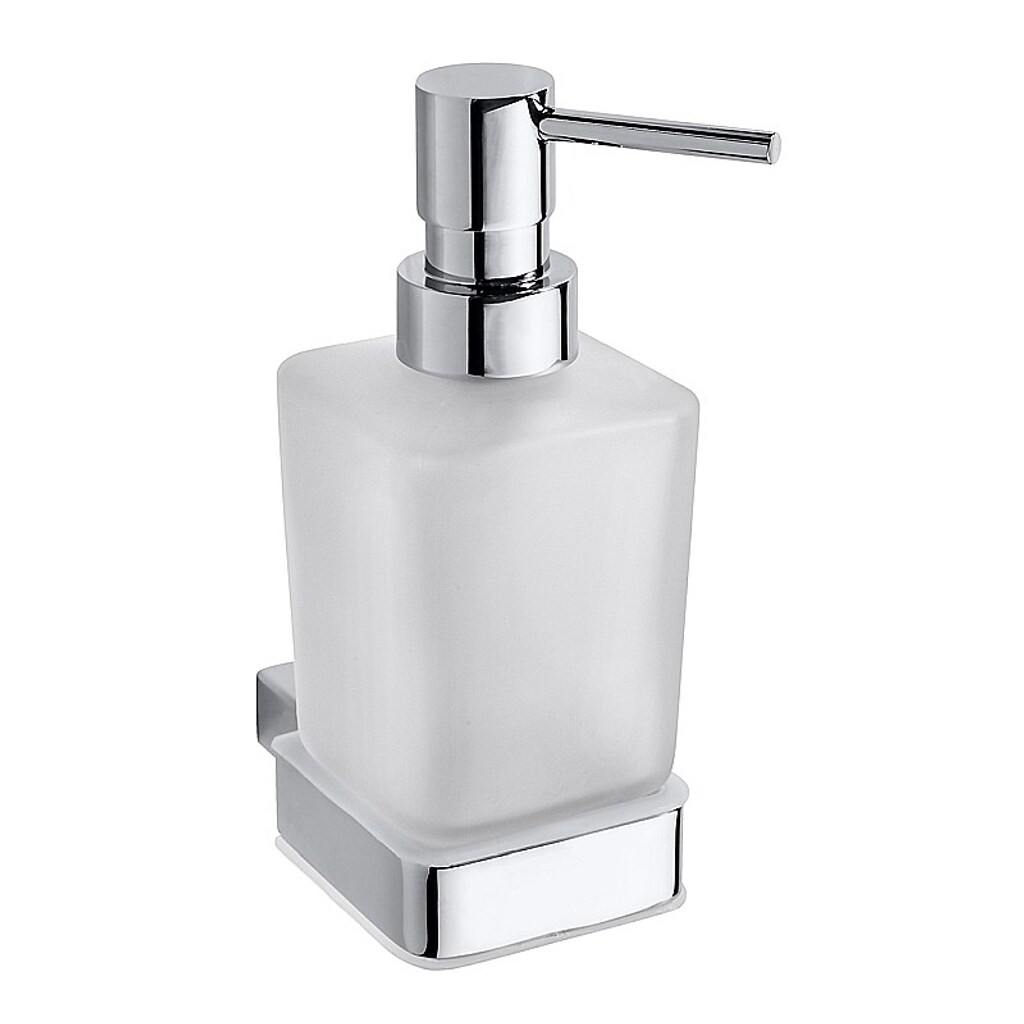 Brillantbad BIA Glasseifenspender Messing Glas Chrom 65x150x120 mm, 250 ml für Bad & Küche >> zum Bohren