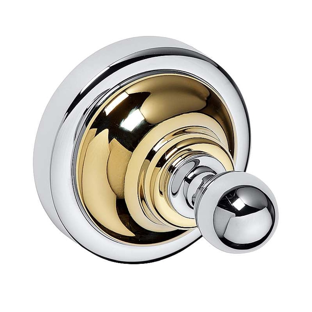 Brillantbad BETRO GOLD Kleiderhaken Messing Gold Chrom 65x65x65 mm f&uuml;r Bad & K&uuml;che >> zum Bohren - Bild 1