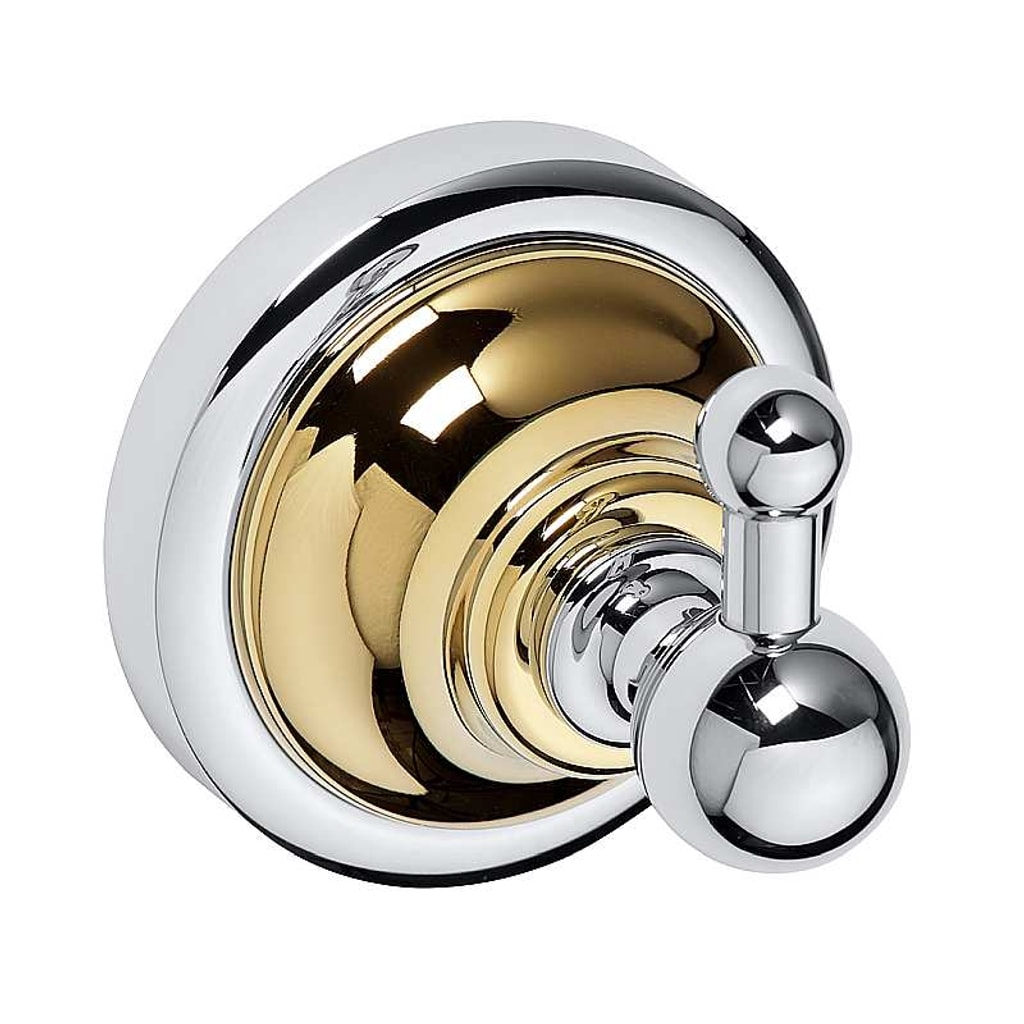 Brillantbad BETRO GOLD Kleiderhaken Messing Gold Chrom 65x65x65 mm f&uuml;r Bad & K&uuml;che >> zum Bohren - Bild 1