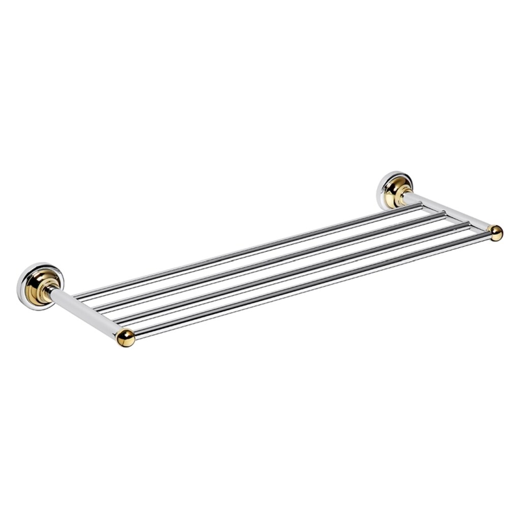 Brillantbad BETRO GOLD Handtuchhalter Messing Gold Chrom 665x65x225 mm für Bad & WC >> zum Bohren