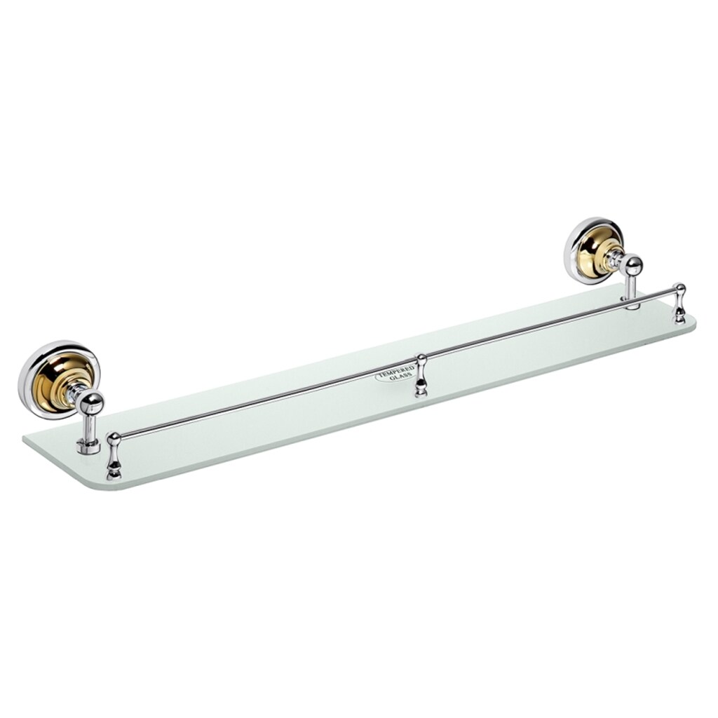 Brillantbad BETRO GOLD Doppelhandtuchhalter Messing Gold Chrom 660x90x125 mm für Bad & WC >> zum Bohren