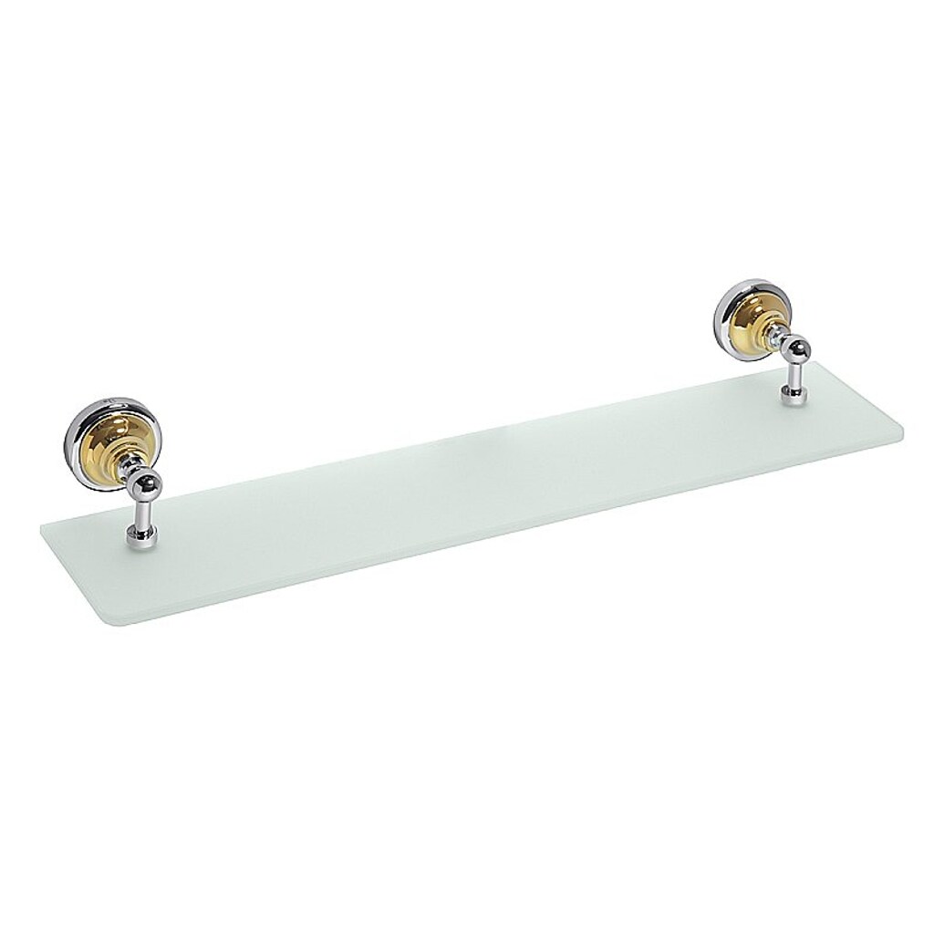 Brillantbad BETRO GOLD Glasablage Messing Gold Chrom Glas 600x87x120 mm für Bad & WC >> zum Bohren