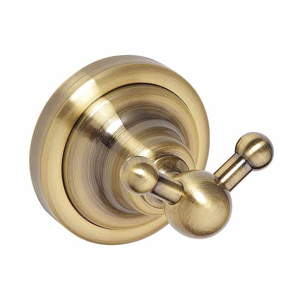 Brillantbad BETRO BRONZE Doppelkleiderhaken Messing Bronze 65x65x65 mm f&uuml;r Bad & K&uuml;che >> zum Bohren - Bild 1