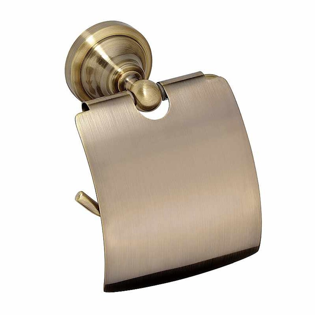 Brillantbad BETRO BRONZE Papierrollenhalter mit Deckel Messing Bronze 140x150x100 mm für Bad & WC >> zum Bohren