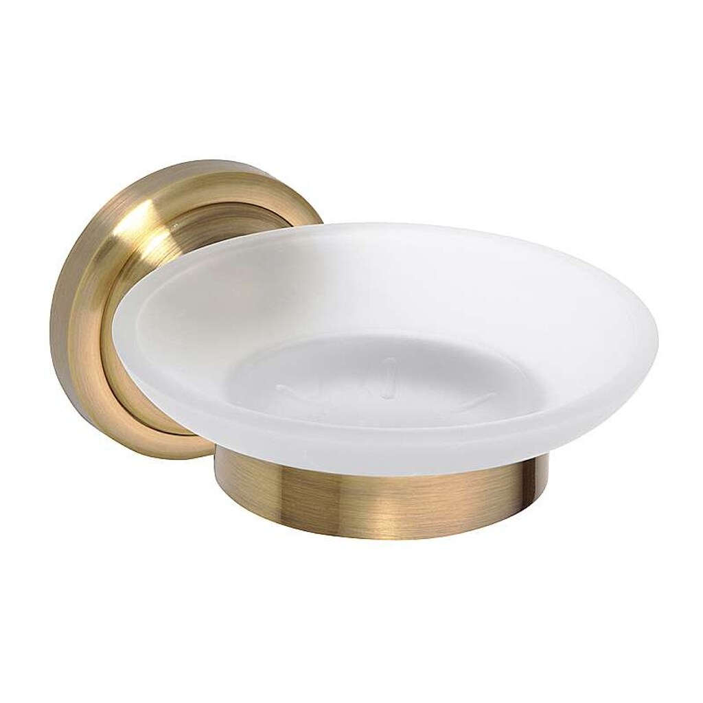 Brillantbad BETRO BRONZE Seifenschale Messing Glas Bronze 110x65x138 mm für Bad & Küche >> zum Bohren