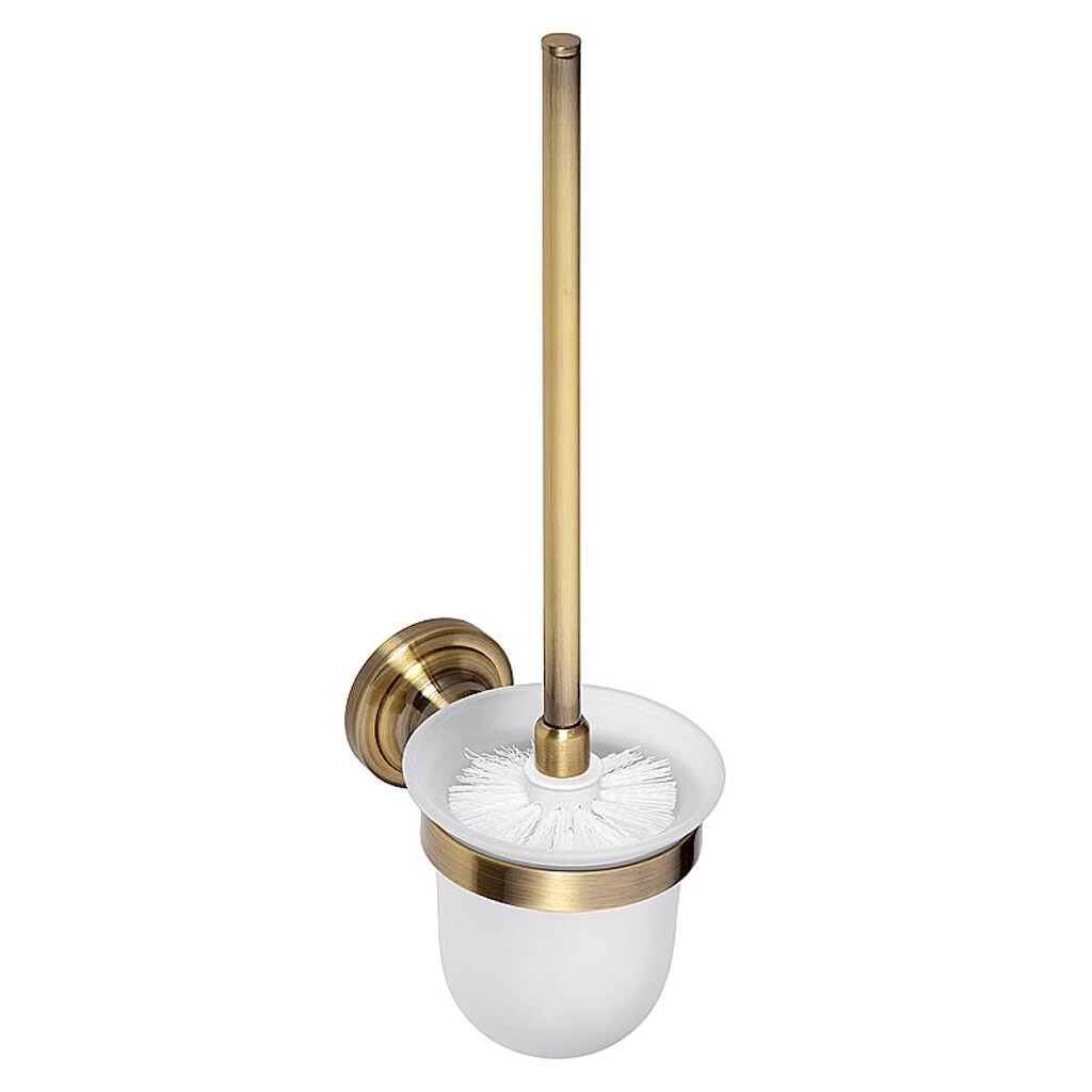 Brillantbad BETRO BRONZE WC-Bürstengarnitur Messing Glas Bronze 110x360x145 mm für Bad & WC >> zum Bohren | 04250657520420