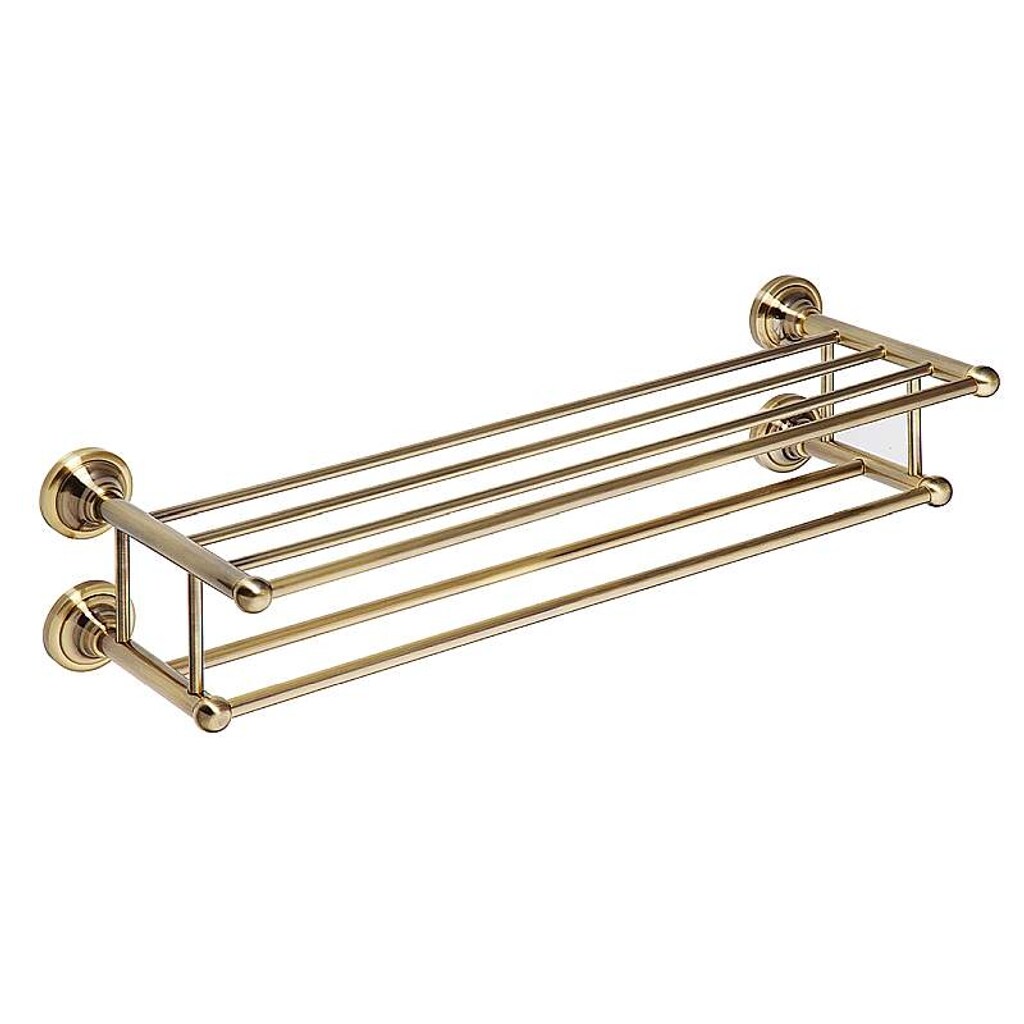 Brillantbad BETRO BRONZE Doppelhandtuchablage Messing Bronze 665x165x225 mm für Bad & Küche >> zum Bohren
