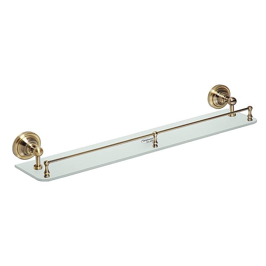 Brillantbad BETRO BRONZE Glasablage Messing Glas Bronze 600x90x125 mm für Bad & Küche >> zum Bohren