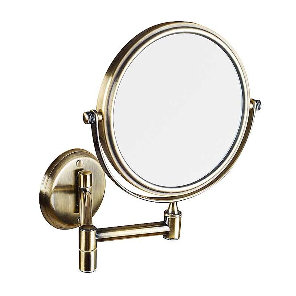 Brillantbad BETRO BRONZE Rasier- & Kosmetikspiegel Messing Glas Bronze 180x250x360 mm, ø133 mm für Bad & WC >> zum Bohren