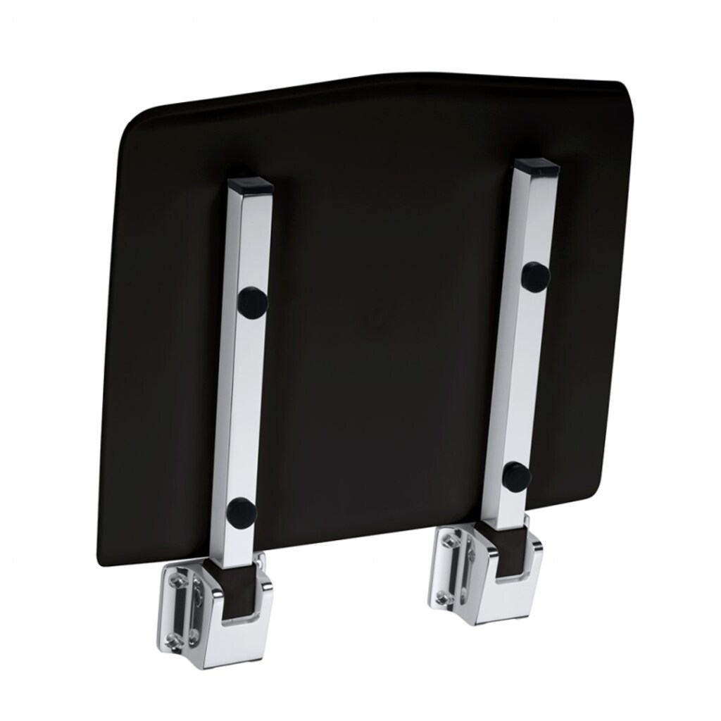 Brillantbad BELP Duschklappsitz Edelstahl poliert Kunststoff Schwarz 350x70x335 mm, 120 kg Traglast für Bad & WC >> zum Bohren