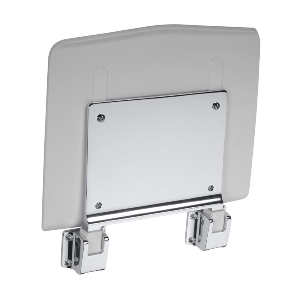 Brillantbad BELP Duschklappsitz Edelstahl poliert Kunststoff Weiß 350x70x340 mm, 120 kg Traglast für Bad & WC >> zum Bohren
