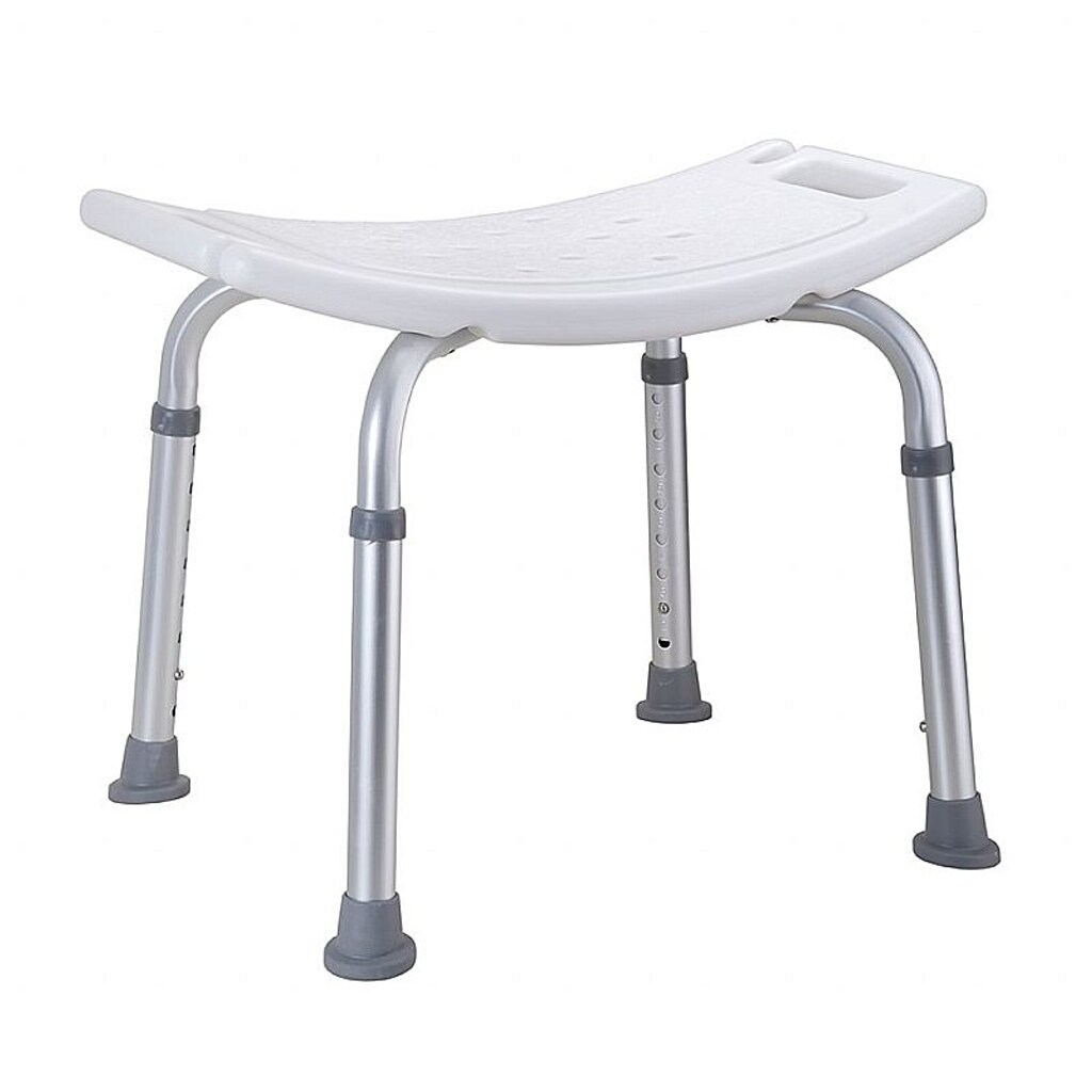Brillantbad BELP Duschsitz Aluminium matt Kunststoff Weiß 510x390-570x410 mm, 120 kg Traglast für Bad & WC >> Freistehend anwendbar
