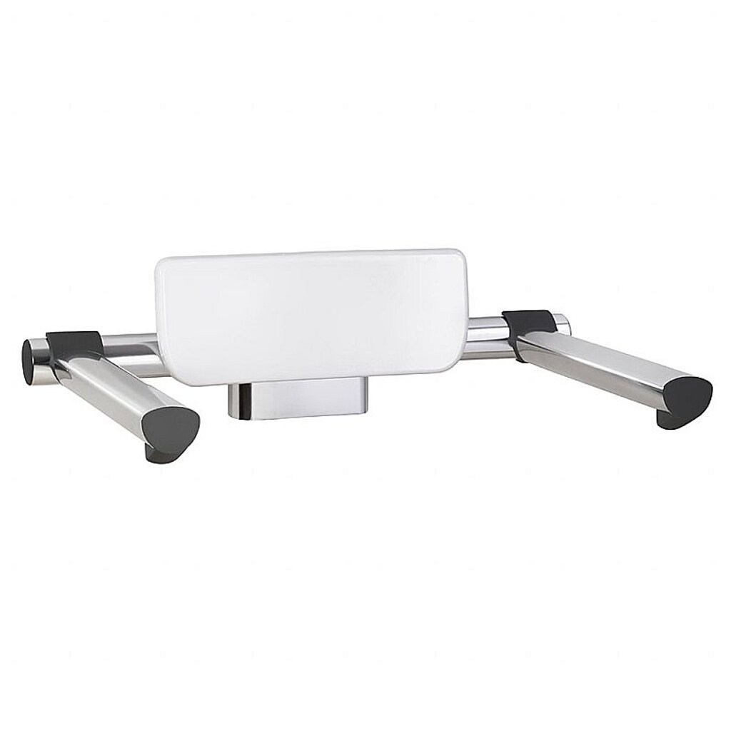Brillantbad BELP Rückenlehne mit Armlehnen Aluminium Chrom Kunststoff Weiß 600x185x380 mm für Bad & WC >> Zubehör