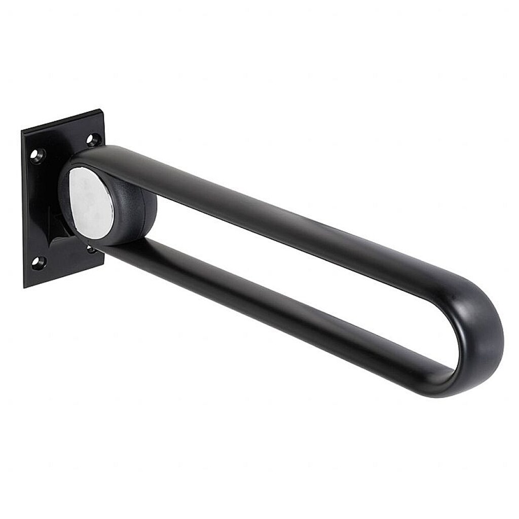 Brillantbad BELP Klappgriff in U-Form Aluminium Schwarz 100x210x620 mm, 120 kg Traglast für Bad & WC >> zum Bohren