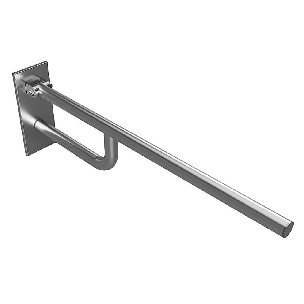 Brillantbad BELP Stützklappgriff Edelstahl gebürstet mit Abdeckung 100x250x850 mm, 120 kg Traglast für Bad & WC >> zum Bohren